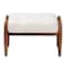 Baxton Studio Jeanine Japandi Cream Boucle Fabric and Walnut Brown Finished Rubberwood Ottoman Footstool 228-12965-ZORO - alternate 4